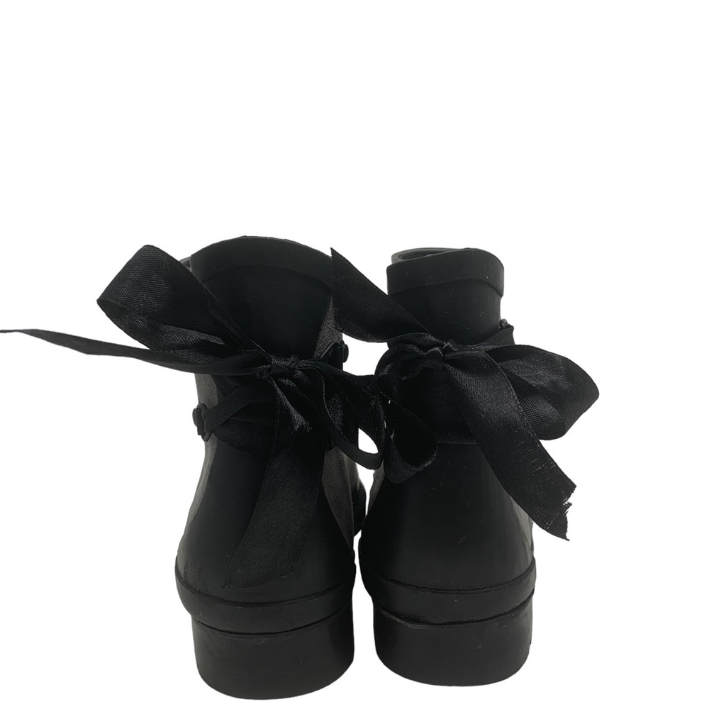 Rain Boots Coquette Bow Ribbon Detail Waterproof Ankle Boots Romantic Like New - Picture 4 of 7